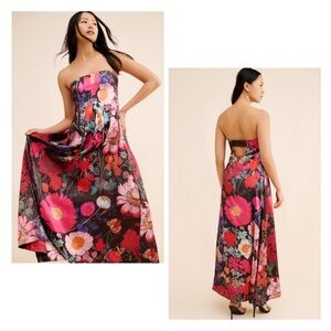 Free People Floral Strapless Maxi Dress - Multicolor